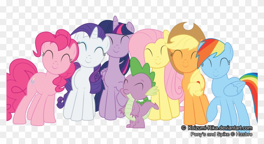 Mane 6 And Spike By Koizumi-rika - Hug #988543