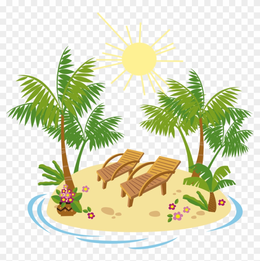 Cartoon Clip Art - Island Resort Clipart #988591