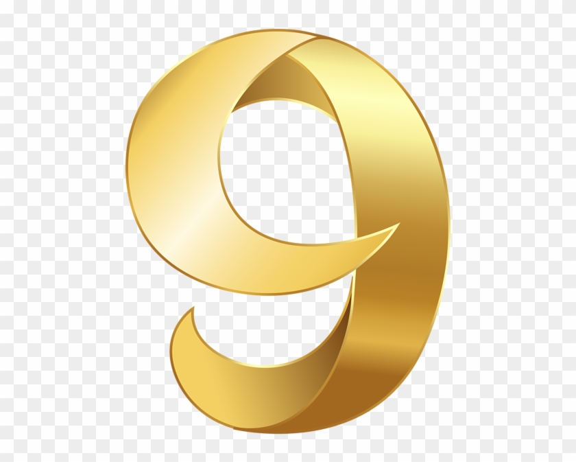 Golden Number Nine Transparent Png Clip Art Image - Golden Numbers Png #988634