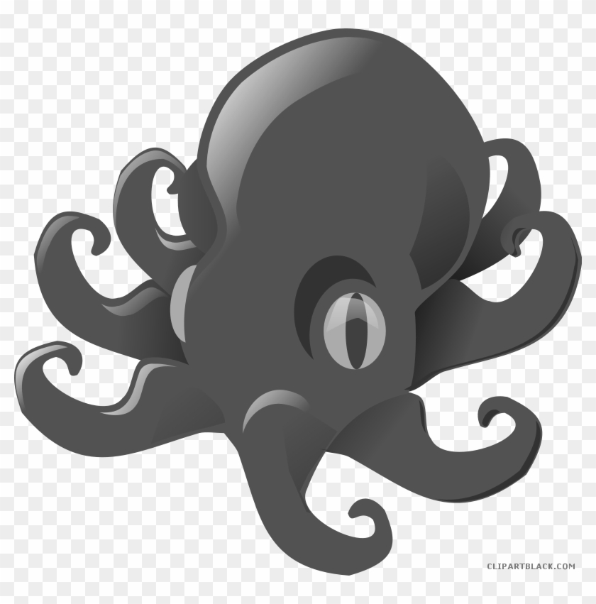 Grayscale Octopus Animal Free Black White Clipart Images - Purple Octopus Clipart #988730
