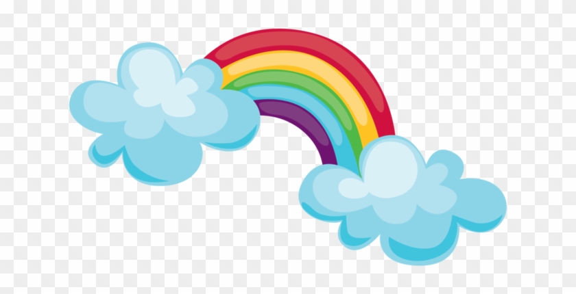 Tiempo Arcoiris - Arcoiris Con Nubes Dibujo Png #988986