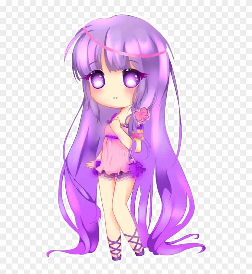 30 Super Cute Chibi And Anime Art - Anime Chibi Girl With Purple Hair -  Free Transparent PNG Clipart Images Download