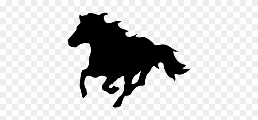 Running Horse Facing The Left Direction Silhouette - Triceratops Dinosaur Silhouette #989125