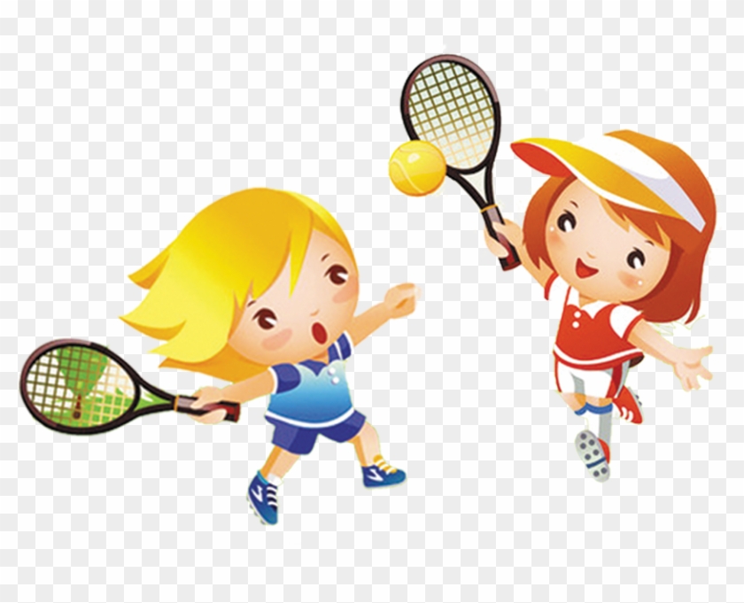 Tennis Girl Play Child Clip Art - Sports Clipart #989352