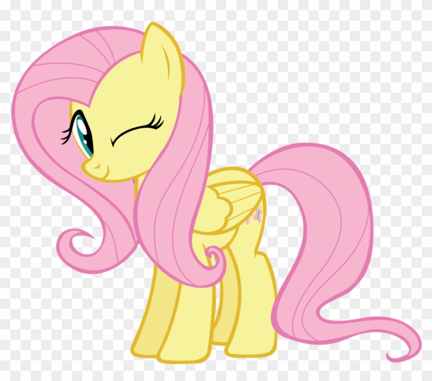 Fanmade Winking Fluttershy By Tecknojock - Transparent My Little Pony #989378