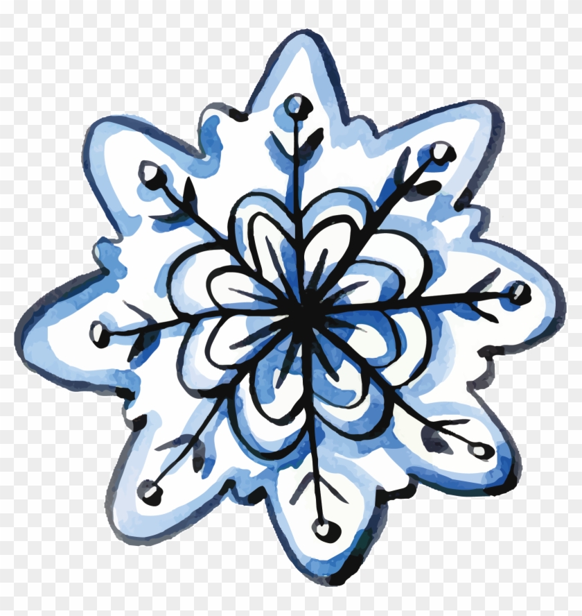 Snowflake Watercolor Painting Computer File - Watercolor Painting #989608