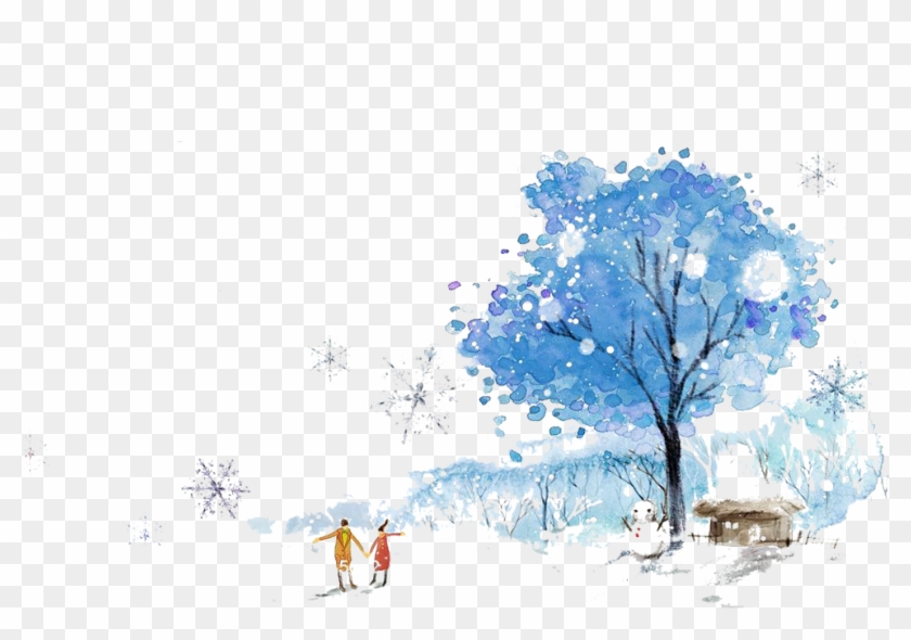 Winter Snow Illustration - Capinha Para Huawei Estampada Capa Traseira Árvore #989633