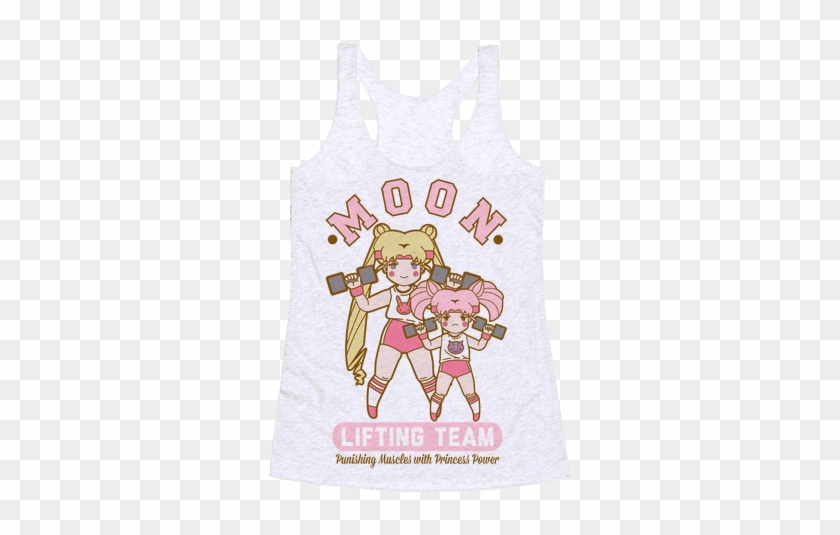 Moon Lifting Team Parody Racerback Tank Top - Sailor Moon Work Out Gear #989639