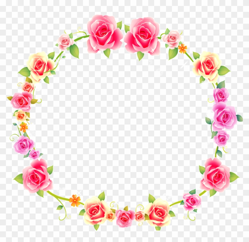 Rosette Round Flower Transparent Background Png Border - Portable Network Graphics #989781