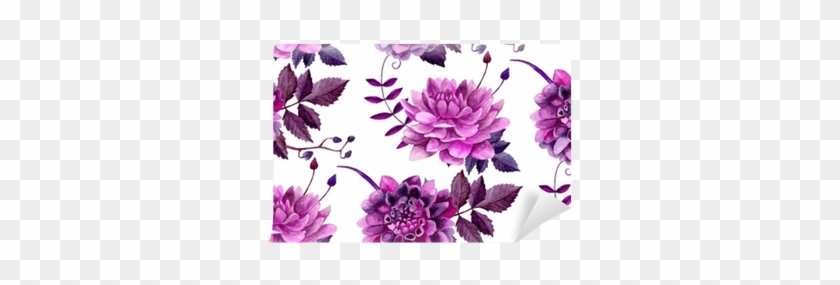 Watercolor Purple Dahlias Flowers Pattern - Dahlia Watercolor Flowers Slim Samsung Galaxy S5 Case #989782