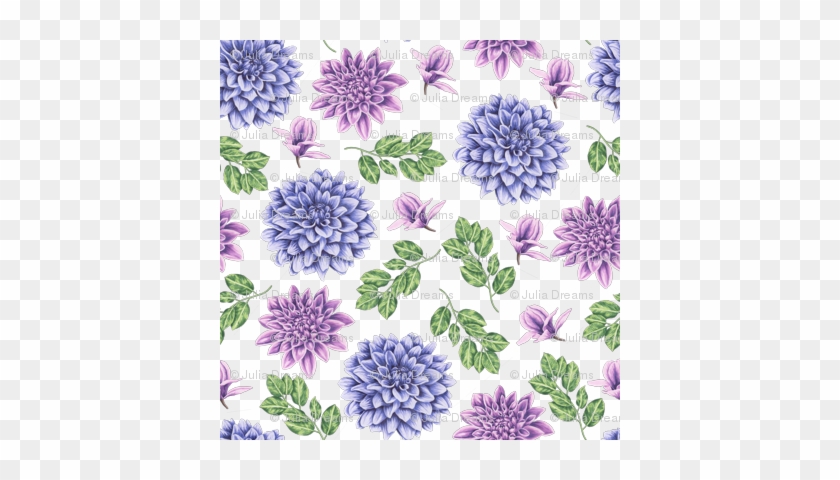 Dahlia Flower - Society6 Spring Flowers - Floral Lavender Purple Green #989789