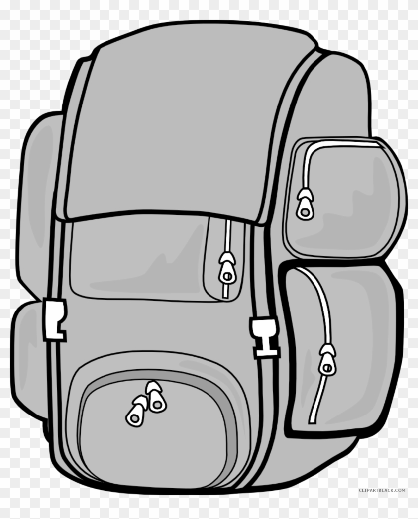 Grayscale Backpack Tools Free Black White Clipart Images - Backpack Png Clipart #989827