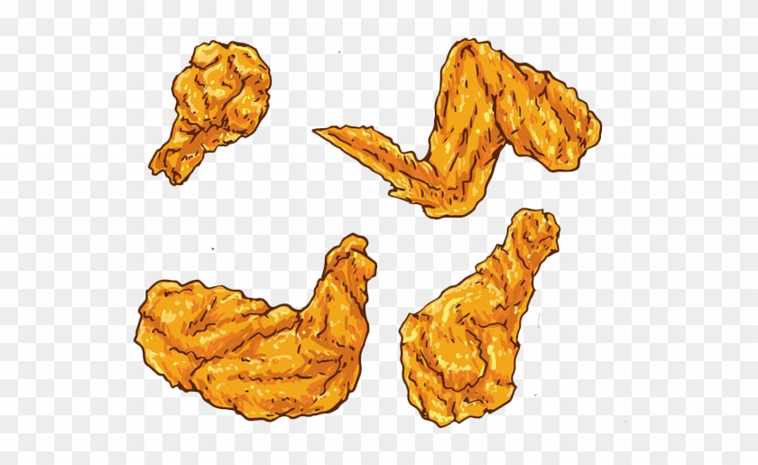 Fried Chicken Buffalo Wing Euclidean Vector Chicken - Chicken Wings Cartoon Png #989874