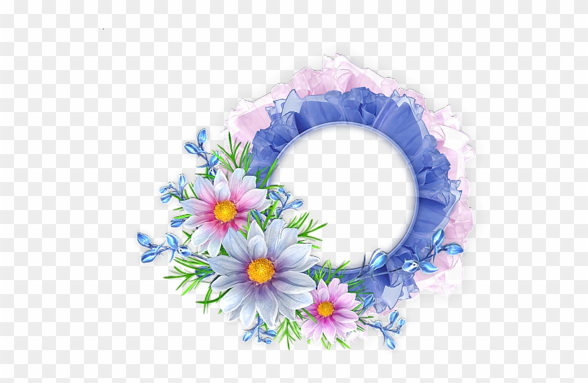 Pink Round Frame Png Transparent Image - Round Flower Frames Png #989891