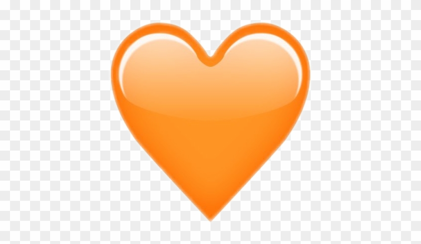 Orange Heart Emoji - オレンジ ハート 背景 透過 #989955