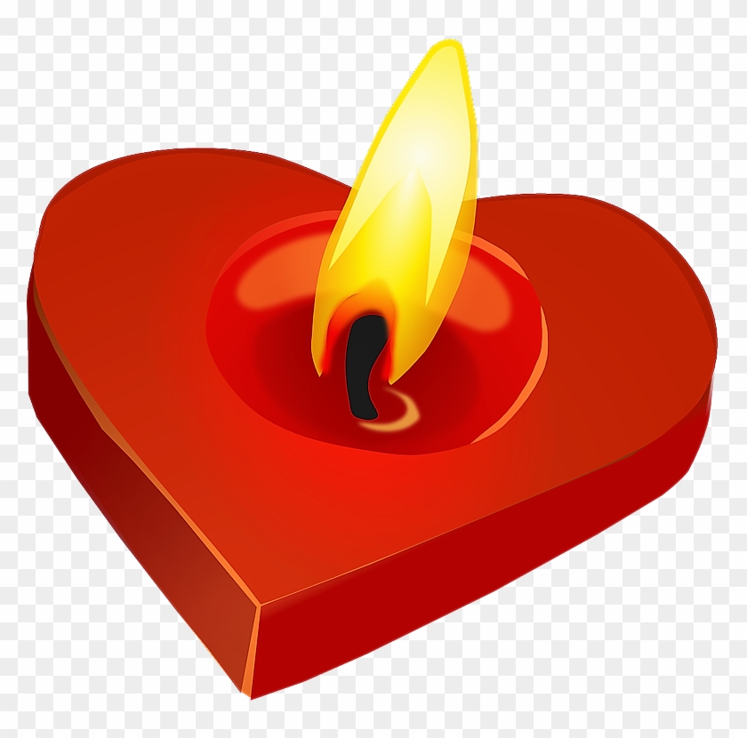 Heart Candle Clip Art - Heart Candle Clipart #989972