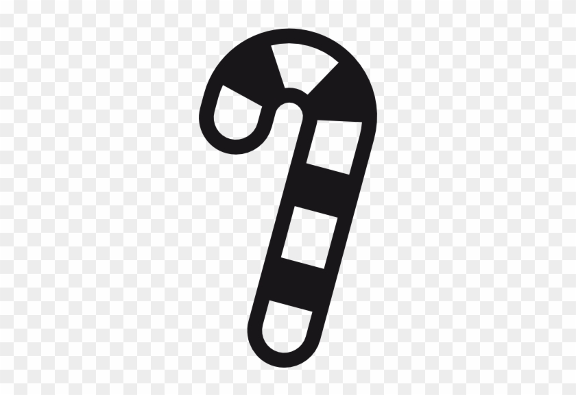 Free Candy Cane Clipart Black And White - Candy Stick Icon #990006