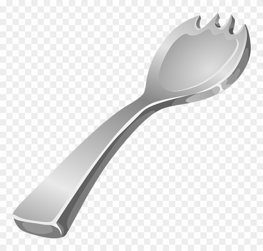 Fork, Metallic, Steel, Kitchen Utensils, Tools, Cutlery - Spork Clip Art #990043