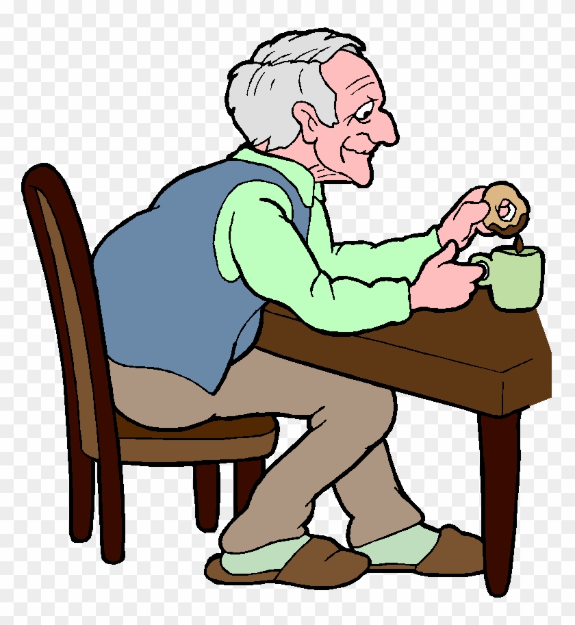 Donut - Old Man Eating Cartoon #990448