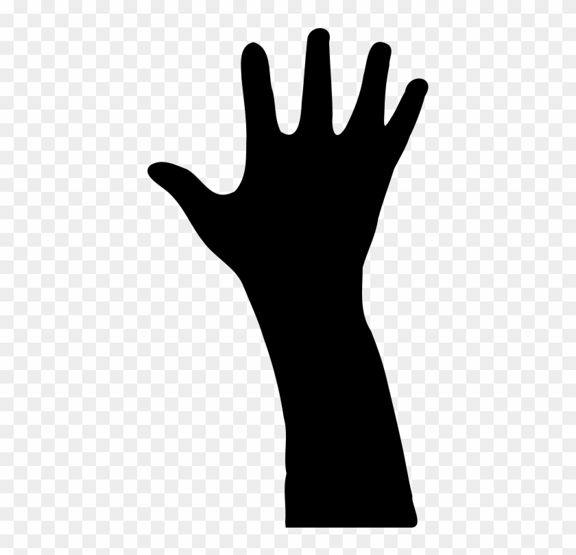 Raised Hand In Silhouette Clip Art Download - Hand And Arm Silhouette #990475