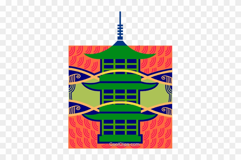 Japanese Temple Royalty Free Vector Clip Art Illustration - Poster #990704