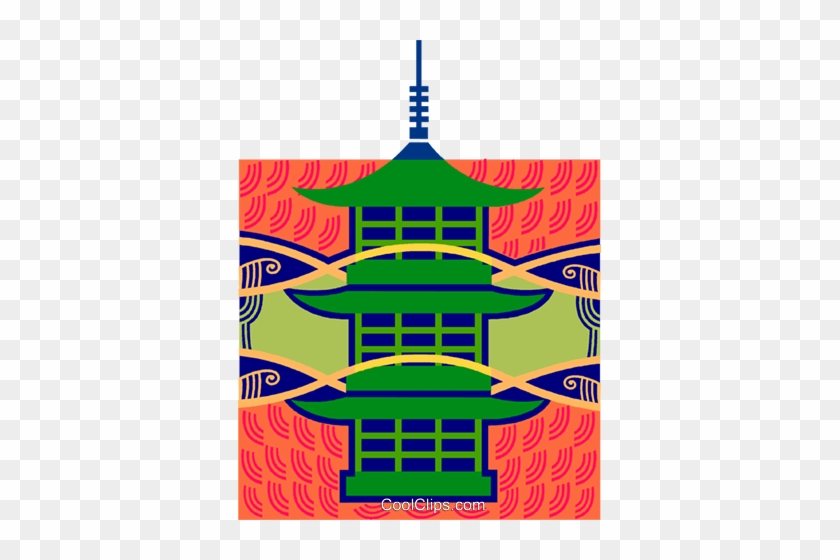 Japanese Temple Royalty Free Vector Clip Art Illustration - Poster #990704