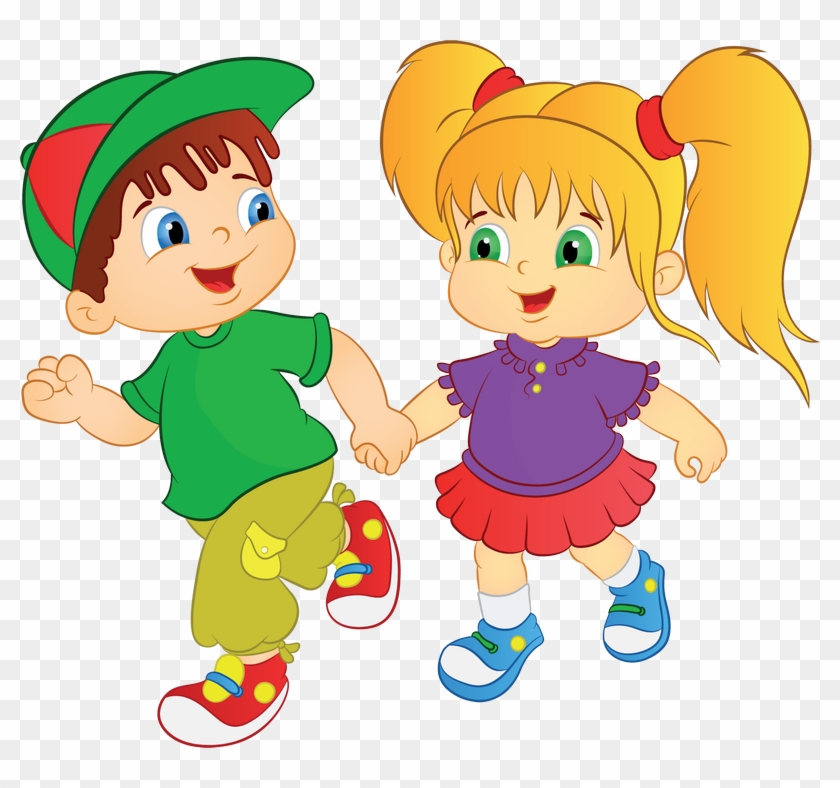 Заходя В Детский Сад - Cartoon Picture Of Boy And Girl #990719