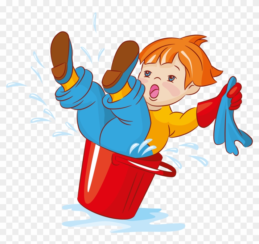 Моет Полы - Children Cleaning #990782