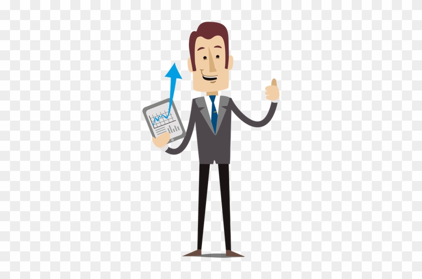 Businessman Showing Chart Tablet Cartoon Png - Businessman Cartoon Png #991133