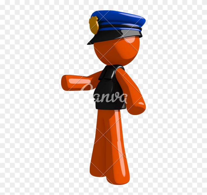 Orange Man Police Officer Gesturing Left - Roots Manuva Slime And Reason #991136