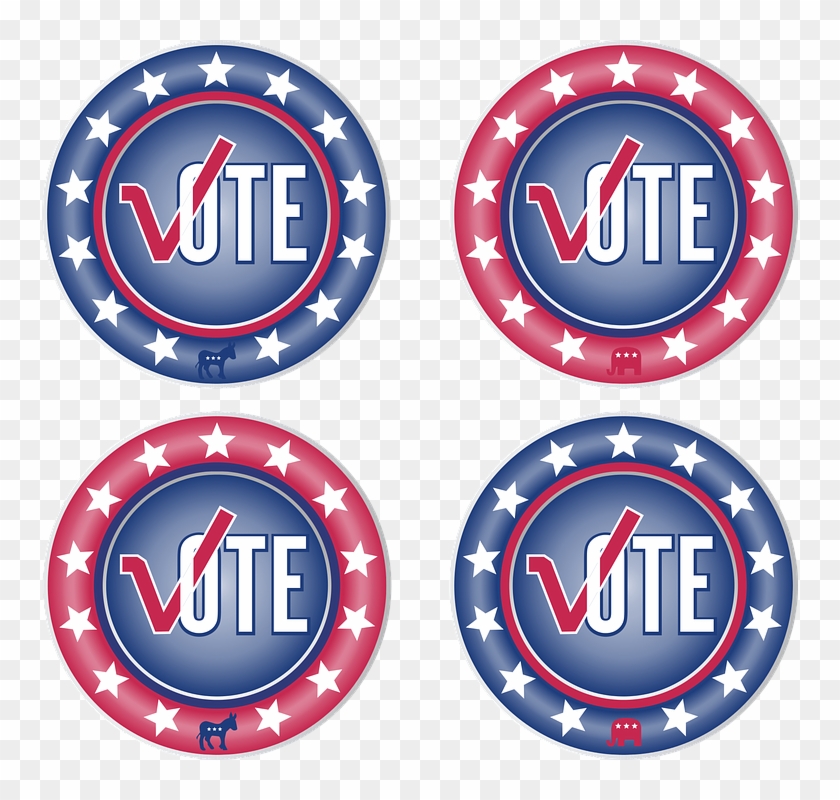 Vote Pictures 10, Buy Clip Art - Four Vote Buttons Round Ornament #991226