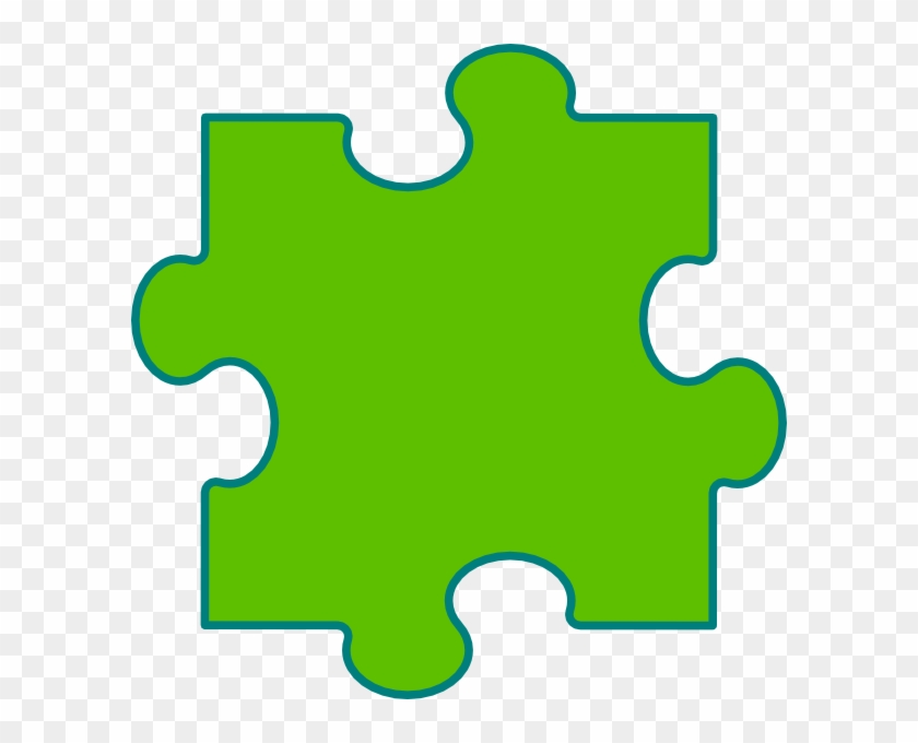 Green On Green Puzzle Piece - Clip Art #991401