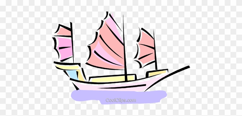 Chinese Junk Royalty Free Vector Clip Art Illustration - Chinese Junk Royalty Free Vector Clip Art Illustration #991487