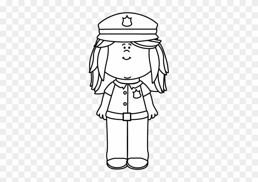 Black And White Girl Police Officer - Police Officer Girl Black And White #991707