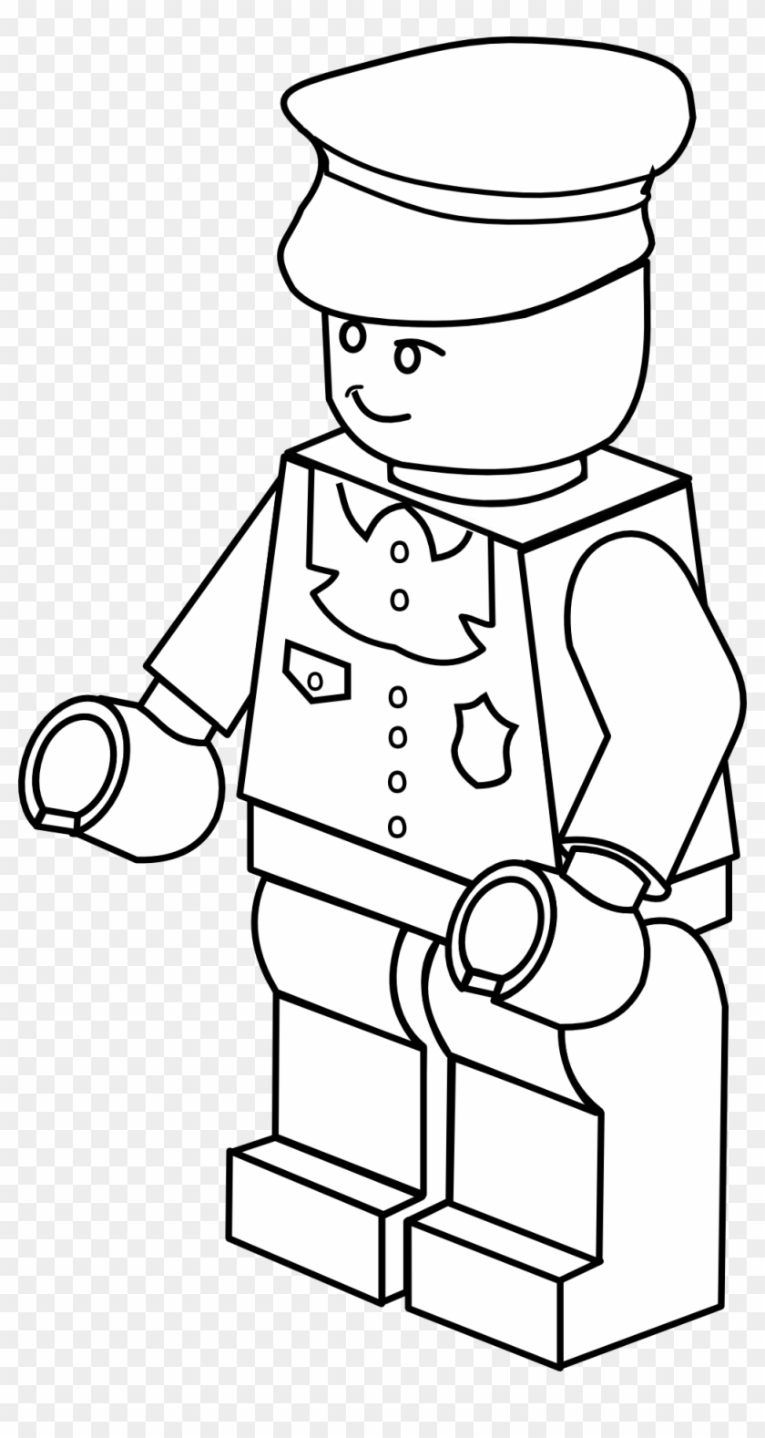 Colouring In Sheets Lego Man Coloring Police Officer - Lego Clipart #991730