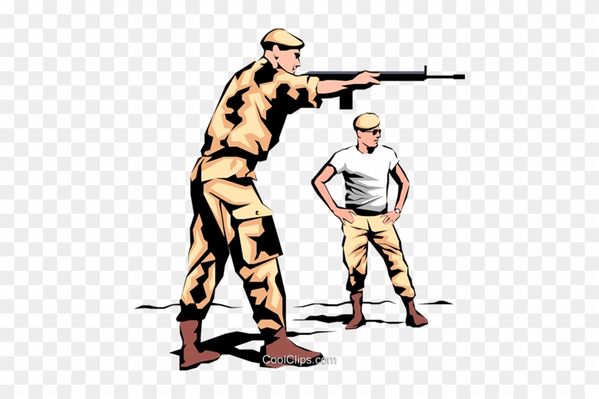 Military Men Royalty Free Vector Clip Art Illustration - Shooting Clip Art #991751