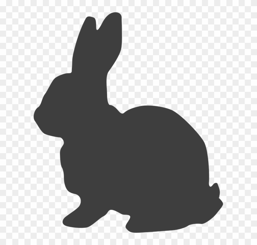 Easter Bunny Silhouette Clip Art - Black And White Bunny Clipart #991837