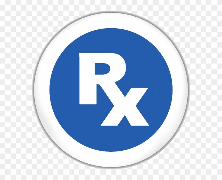 Rx Symbol Bold White Round Button - Rx Icon Blue #991878
