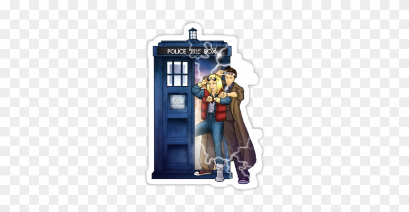 Doctor Who/ Back To The Future Crossover Sticker - Cartoon #992273