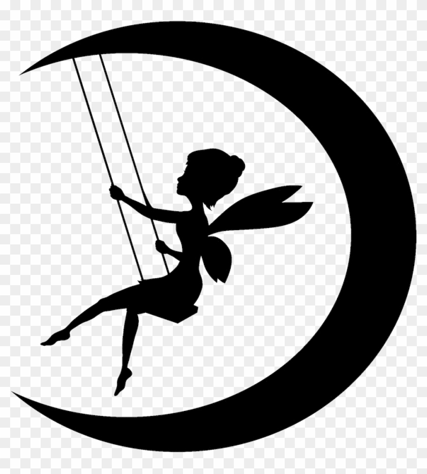 Tinker Bell Fairy Moon Silhouette Clip Art - Fairy Silhouette Clipart #992515