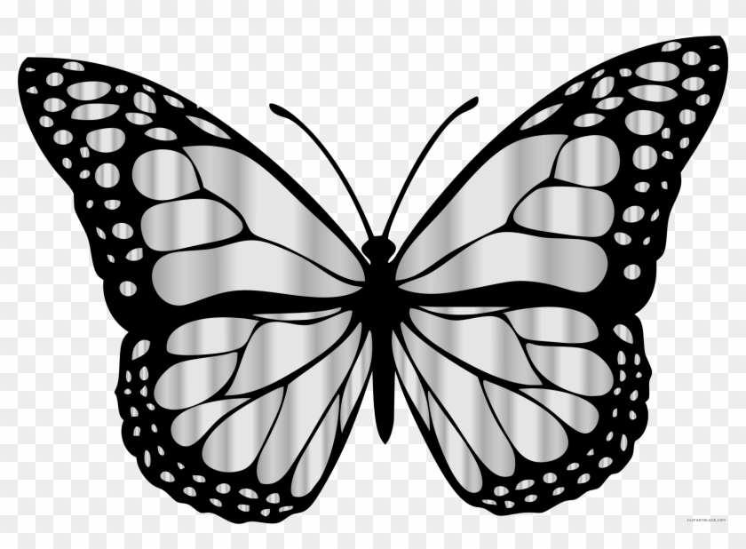 Monarch Butterfly Animal Free Black White Clipart Images - Butterfly Clipart Black And White #992518