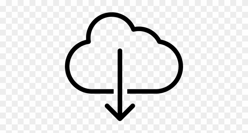 Cloud With Arrow Pointing Down, Ios 7 Interface Symbol - Download Data #992675