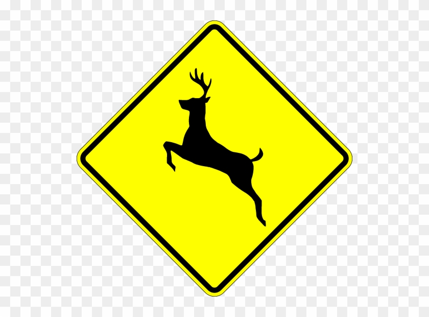 Yellow Caution Sign Road For Kids - Deer Sign Canada #992685