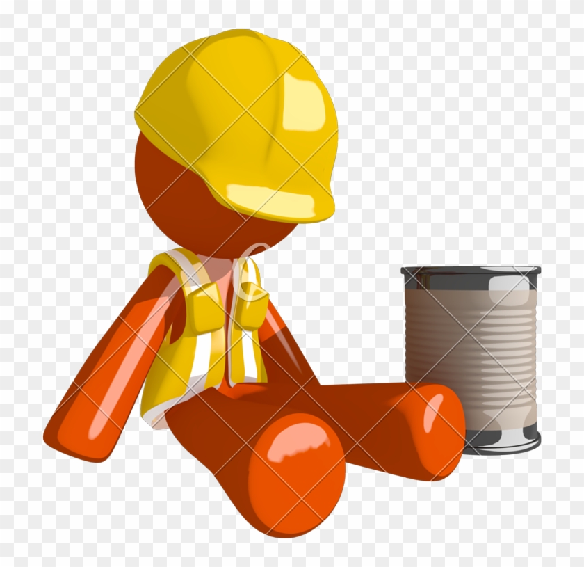 Orange Man Construction Worker - Laborer #992699