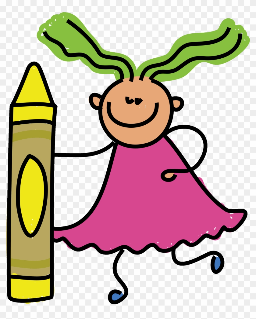 Crayons Clip Art 15 4 Fototo - Kid With Crayon Clipart #992716