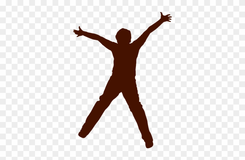 Teen Boy Jumping With Open Arms Silhouette - Silueta Adolescente #992777