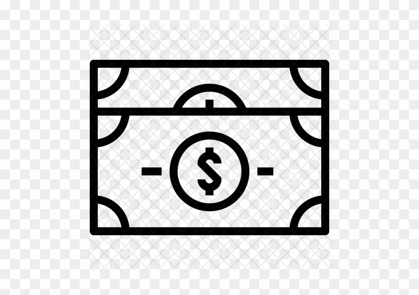 Banknote Icon - Dollar Bill Simple Drawing #993346