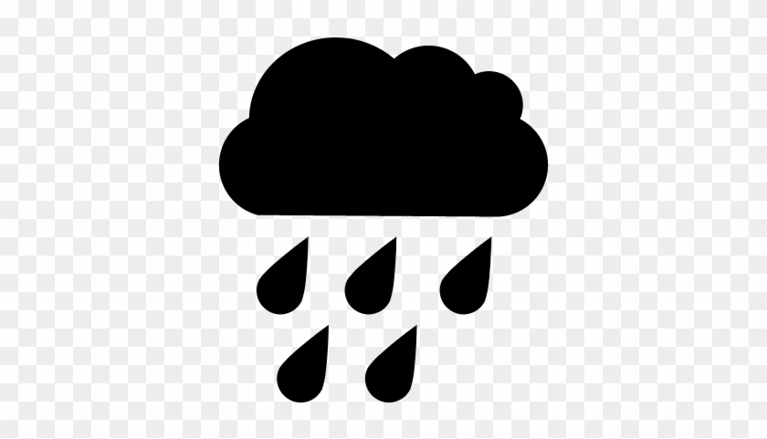 Raindrops Falling Of A Black Cloud Vector - Logo Pioggia #993642