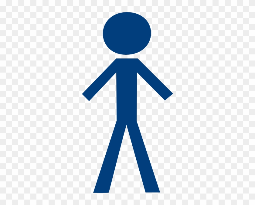 Stick Man Blue Svg Clip Arts 300 X 598 Px - Man Stick Figure #993829