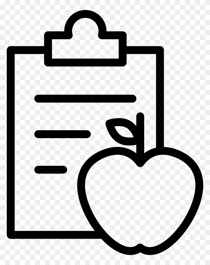 Apple And A Clipboard With Notes For Gymnast Diet Control - Food Control Icon #993840